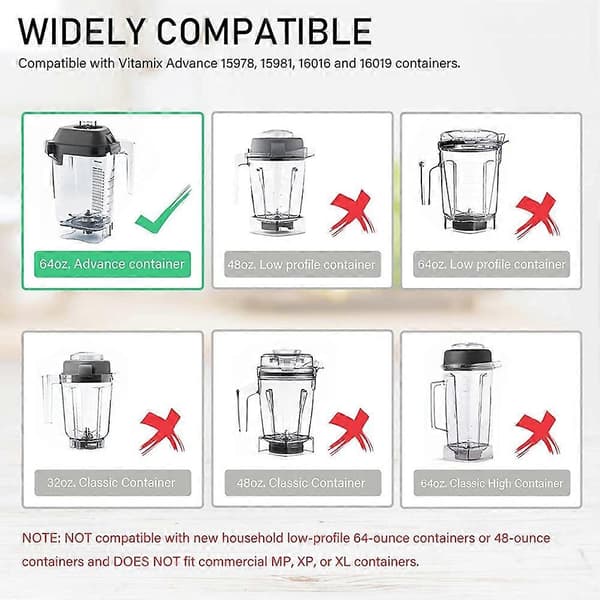 Avansert erstatningsblad i rustfritt stål for Vitamix 015990 & 15990 32 Oz & 64 Oz beholdere