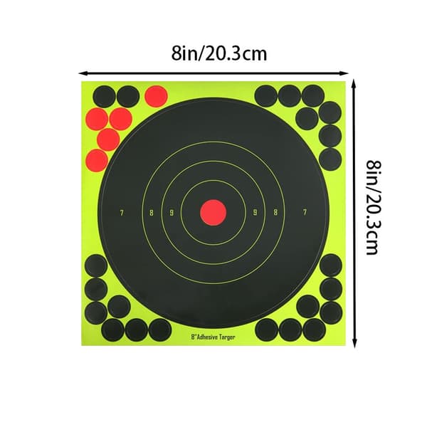 50x Shooting Targets Fluorescent Yellow Reactive Splatter Self-Adhesive Paper Targets 203x203mm