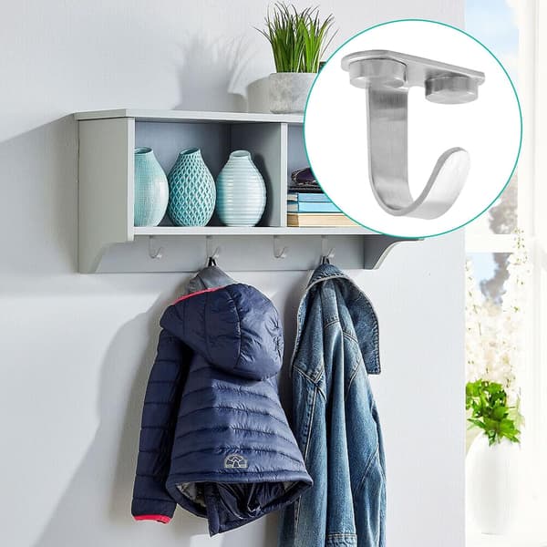 6 STK Loftkroge i rustfrit stål med skruemontering 6 STK
