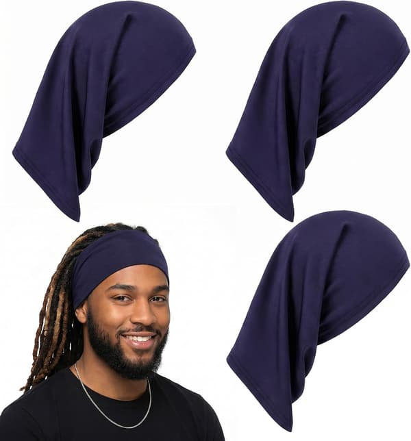 Dreads Cap, Loc Sock Dreadlock Caps for Men Women Marineblå