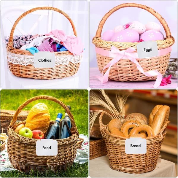 12 dele kurvelabelclipsæt, inkluderer 10 køkken - 12 dele - sort, hvid White-10pcs