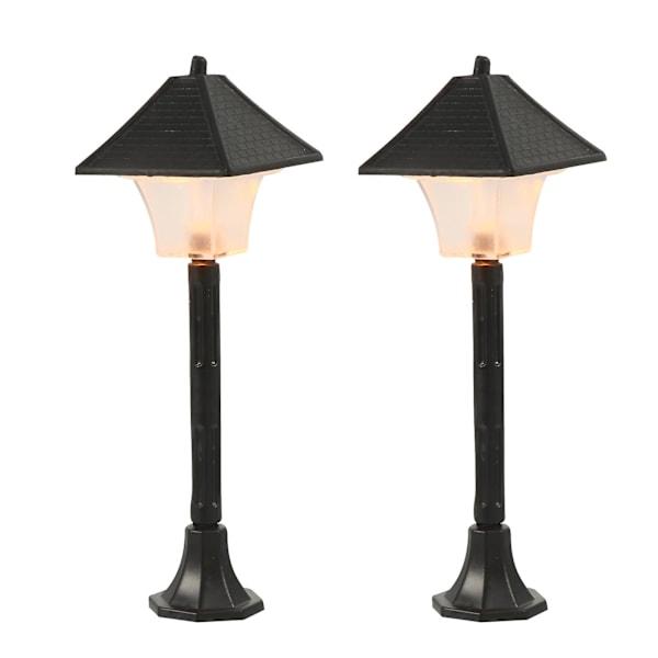 2 kpl Miniatyyri Maisemavalo Koristekatuvalomalli Koristeellinen Maisema Lamppu Musta 13.5X4.5X4.5C Black 13.5X4.5X4.5CM