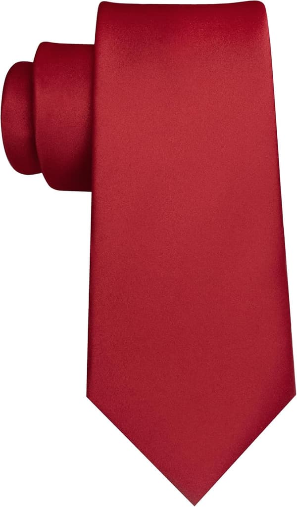 wxsp Ensfarvet Slips Herre Slips til Forretning og Bryllup Crimson