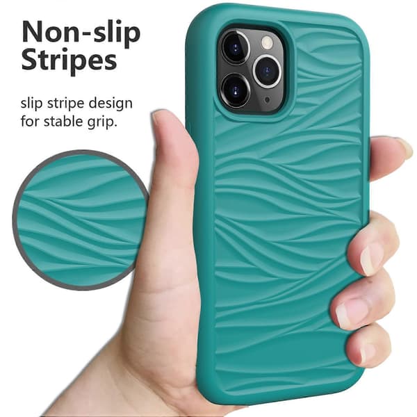 For iPhone 14 Plus Bølgemønster 3 i 1 Silikon + PC Støtsikkert Telefondeksel