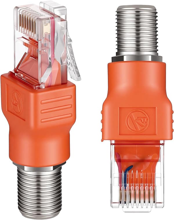 Koaksiaali-Ethernet-sovitin 2 kpl F-tyyppi