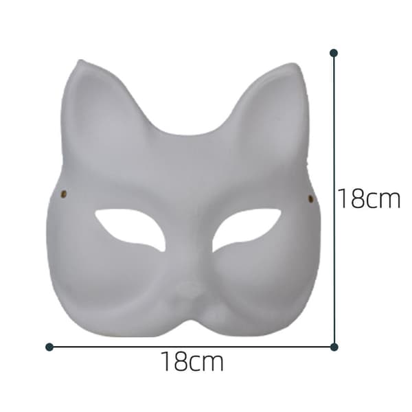 4-pack Blank White Fox Masks | DIY Halloween Craft Masks for Kids & Adults, Perfect for Parties & Decorations