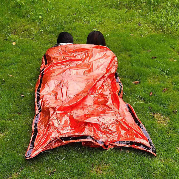 Nödsovsäck 2 Person Survival sovsäckar med 15 st förstorad munklämma Slinglås