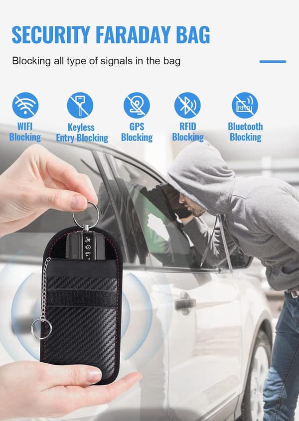Faraday Bag for Car Keys | Keyless Car | RFID Blocking Pouch for Car Security | Anti-Theft for Remote Keys, 2-Pack {GKS}