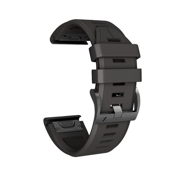 (musta) 5X-ranneke jousilukolla, 22 mm Easy Fit -silikoniranneke