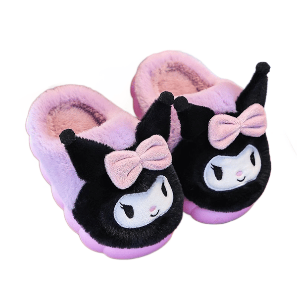 Bomuldstøfler til børn til efterår og vinter, skridsikre og varme fleeceforede hjemmesko - Størrelse 38-39 Size 38-39
