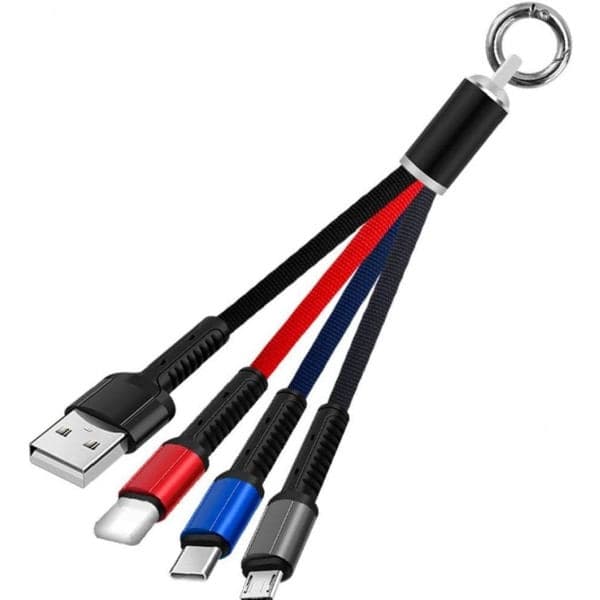 Multi-USB hurtigopladningskabel, 3-i-1 opladningskabelstik