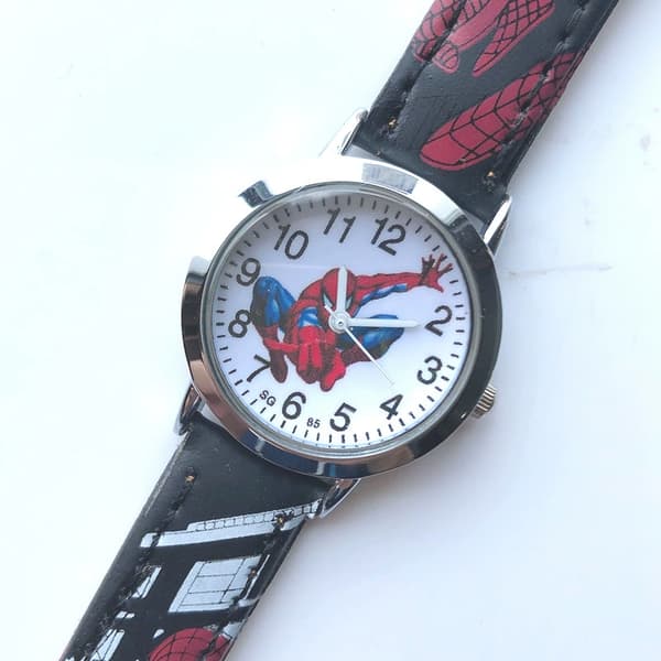 Børn Drenge Spiderman Kvarts Ur Armbåndsur Sort black