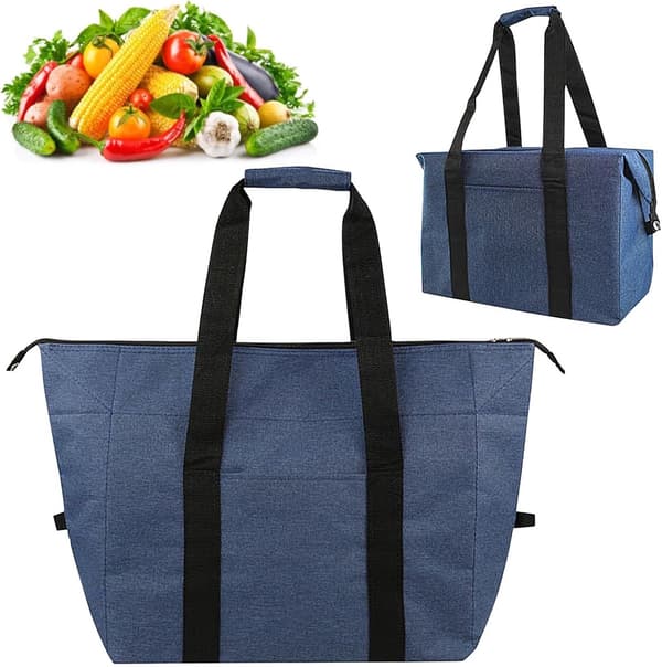 Sammenklappelig køletaske, 20L, isoleret PEVA, blå, 55x35x38cm, til grill & picnic