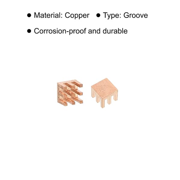 Kobber køleplade 6x6x5mm med selvklæbende til IC-chipsæt køler pakke med 5 size_name M5x20mm