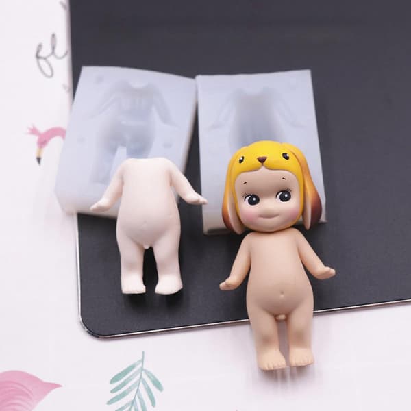 3D Sød Dukkekropsform Drengekropsform Silikoneform Baby Sh