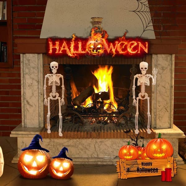 Small Skeleton Decorations Life-Size Full Body Bendable Joints Skeleton 15'' Skeleton Resin 2-pack