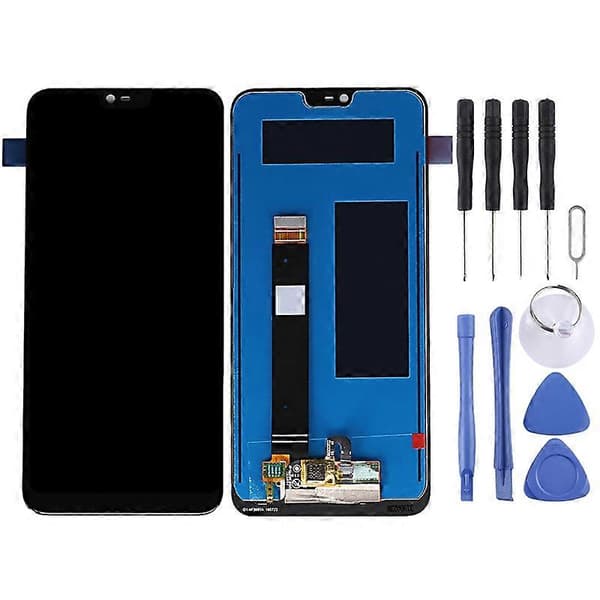 TFT LCD-skærm til Nokia 7.1 TA-1085 TA-1095 TA-1096 med Digitizer Fuld Samling (Sort) Sort Svart