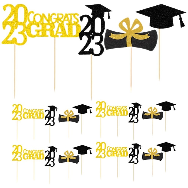 25 st Grad-Cupcake Toppers, Tårta Dekoration, Dessert Topper, Grad Fest Dessert Toppers 10X7C 10X7CM