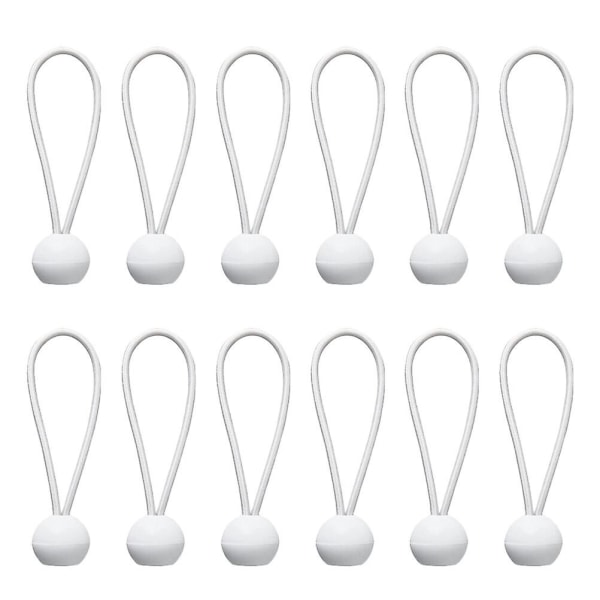 50 st Tarp Tält Snöre Bindband Elastiskt Snöre Bind Camping Vandring Tält Tillbehör Bungee Snöre Bollar T White 14X2.5CM