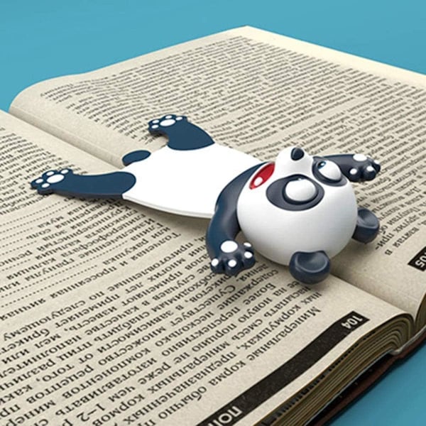 Underbare bogmærker, sjove 3D tegneserie bogmærker dyr der læser bogmærker til studerende kontorartikler Panda