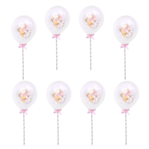 10 stk Sekvensballonger Kake Topper Konfetti Ballong Kakepynt Kakedekor Festartikler (blå)Rosa Pink