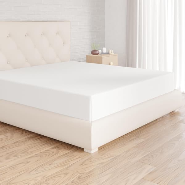 Basics Fitted Sheet, 180 x 200 x 30 cm, Polyester Microfiber til Tykke Madrasser op til 30 cm, Hvid