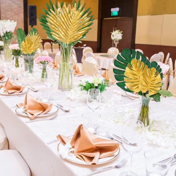 66 Pcs Decorative Artificial Palm Trees with Stem Artificial Trop
