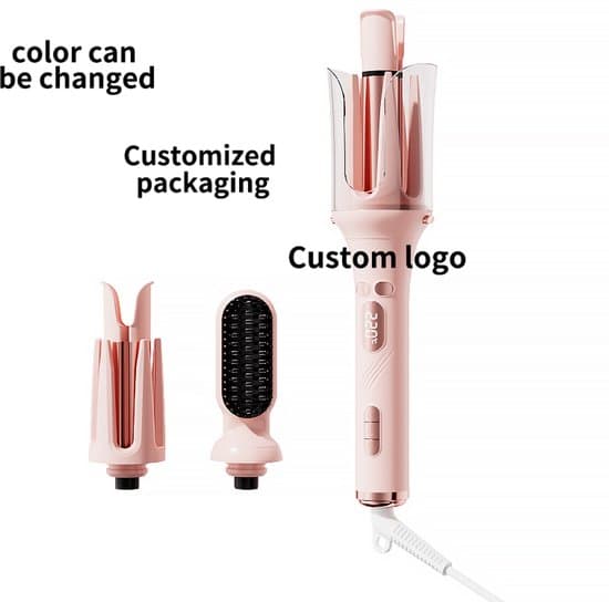 Automatic Curling Iron: Features four adjustable temperature settings, a rotating barrel. Includes two interchangeable curling iron attachments 32–36/26–30 mm