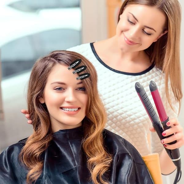 10 Makeup Hårklemmer (Sort) Ikke-foldede Hårklemmer Ikke-buede H