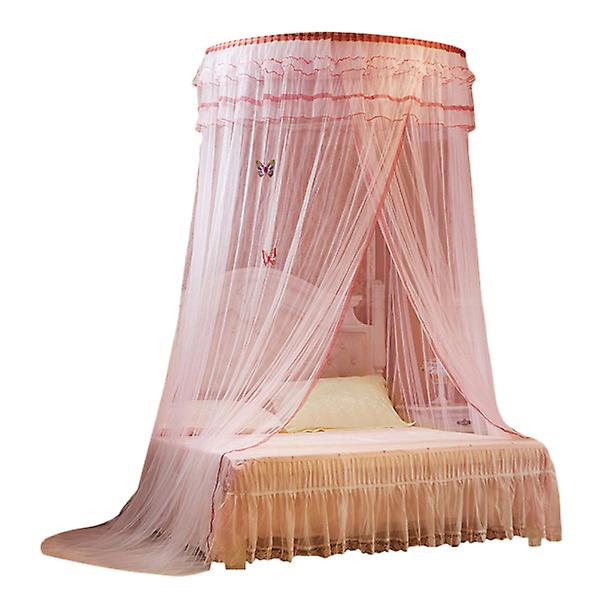1kpl kattoon riippuva sängyn katos kupolipitsi hyttysverkko kesäsängyn verho makuuhuoneeseen (beige) Pinkki270* Pink 270*120cm