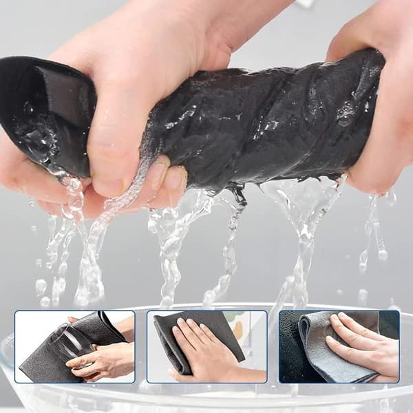 Thickened Magic Cleaning Cloth, Streak-Free Magic Fiber Microfiber Cleaning Cloth, All-Purpose Microfiber Towels, 5 Pcs