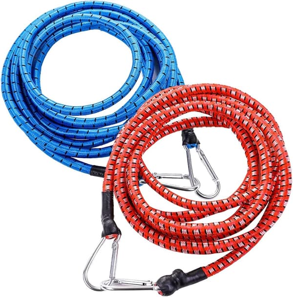 2 stk. universelle bagagestropper, bagagestrop med karabinhage, elastiske bagagestropper