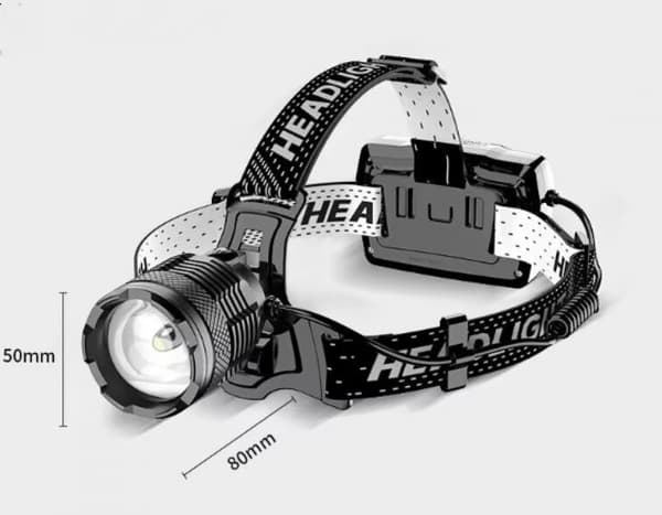 USB-C Oppladbar LED-hodelykt, Ultrasterk 90 000 Lumen 4-modus Hodelykt