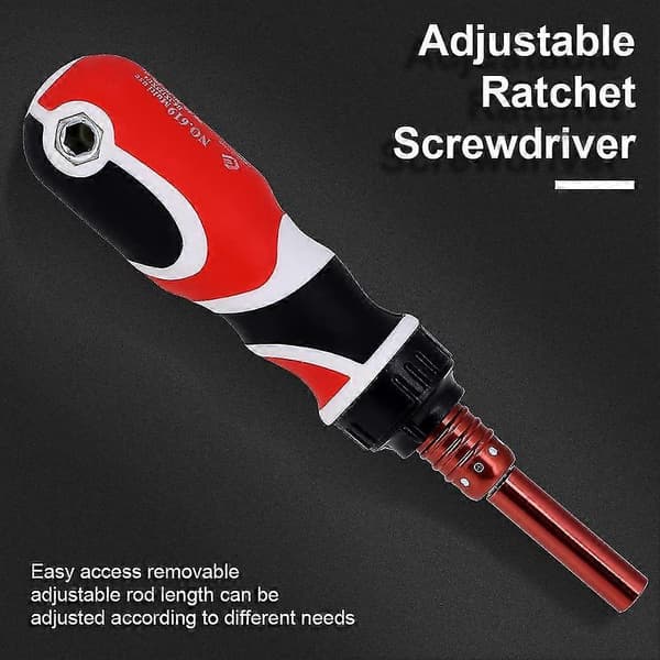 Adjustable Bits Telescopic Ratchet Screwdriver, Magnetic Repair Hand Tool