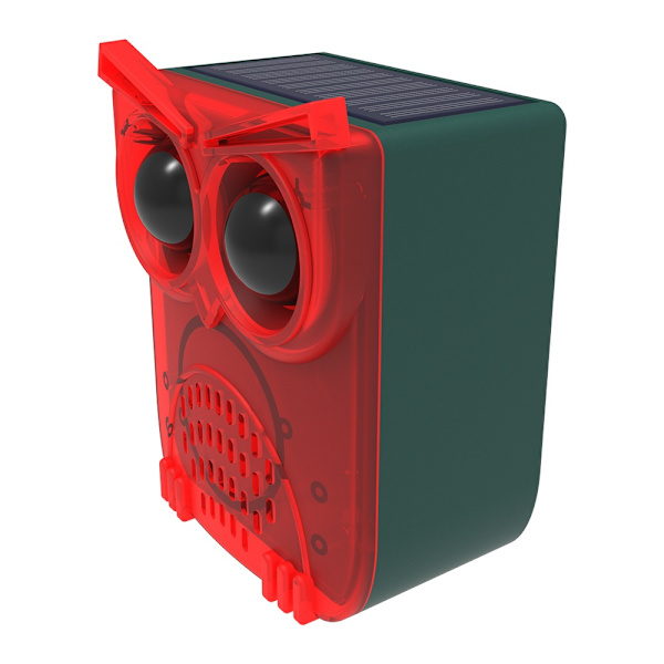 Solar-Powered Voice Alarm Sensor - Red Owl Design for Enhanced Security