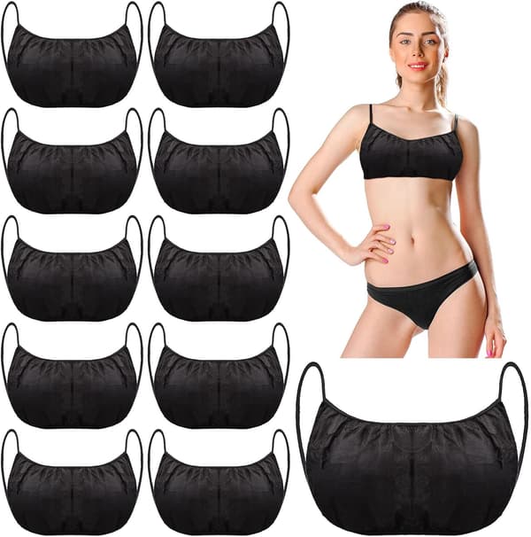 60 stk. engangs-bh'er, sort bh, spa, solfri spraytan-top, undertøj, brystholdere til solbadning