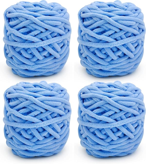 Garn 4x Garn til Hækling, Blødt Chunky Garn til Garnprojekter himmelsblå sky blue sky blue
