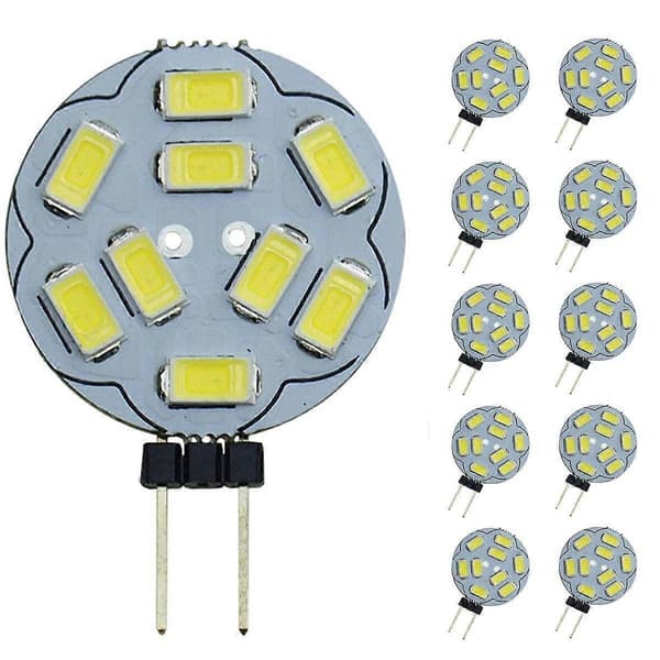Pocketmant Dimmable G4 LED Bulb, 20W, Halogen Lamp Replacement, DC 12V 200LM G4 Bulbs, 10-Pack, Cool White [Energy Class A+] [Energy Class A+]