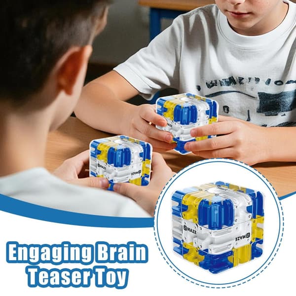 Large 3D Labyrinth Puzzle Cube, Maze Cube and Ball, Brain Training Puzzle, Relieves Stress and Develops Logical Thinking.