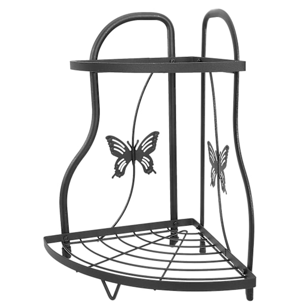 Trekantede Hylder Hjørne Krydderi Stativ Hylde Badeværelse Hjørne Organizer Kosmetik Organizer Hylde Køkken Hylde RiserSort32.8x30cm Black 32.8x30cm