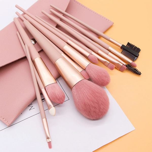 12 stk. nøgen makeup børste sæt pulver pulver blusher øjenskygge børste multi-funktion makeup værktøj