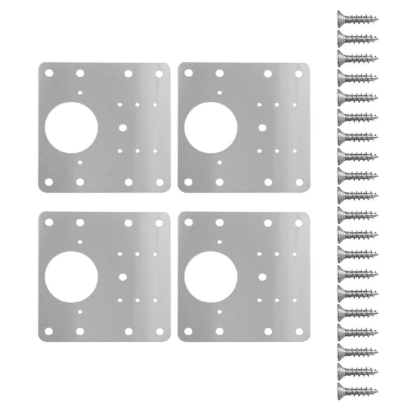 4 st Skåpdörr Gångjärn Metall Gångjärn Plåt Gångjärn Sida Reparationsplåt Skåp Gångjärn Reparationssats Gångjärn Fi Silver 9X9X0.5CM