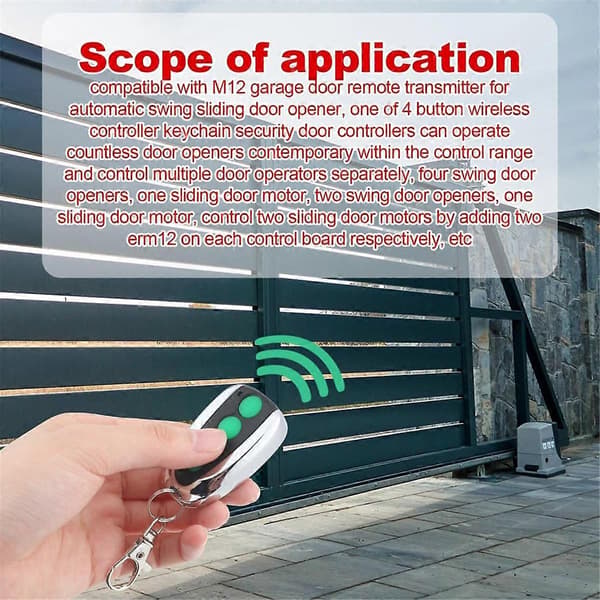 4 Pcs Garage Door Remote Control for M12 Garage Door Remote Transmitter for Automatic Swing Sliding Door Opener