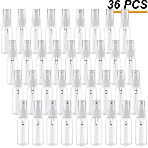 36st 30ml/1oz Mini Fine Mist Sprayflaskor Påfyllningsbara flaskor Små tomma klara plast Resestorlek