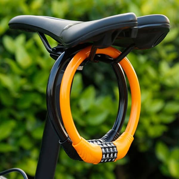 Mountain Bike Lock with Code, Electric Bicycle Scooter Universal Ring Lock Portable Bicycle Lock, Blue