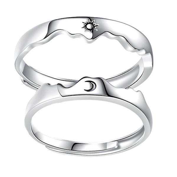 Man Rings Friendship Rings Sun Open Ring Black White Couple Rings Her Him Couples RingSilver1.9x1.9cm