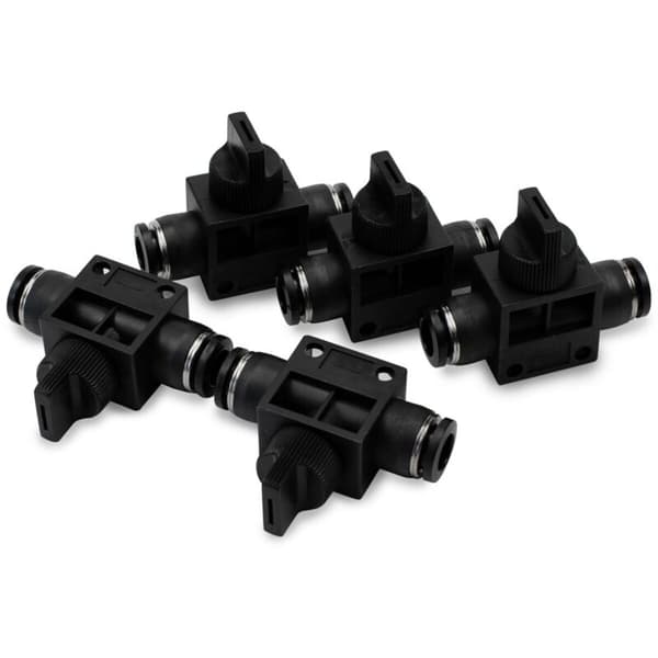 5-pack 10 mm OD kulventil. luftflödeskontroll. rak pneumatisk snabbkoppling