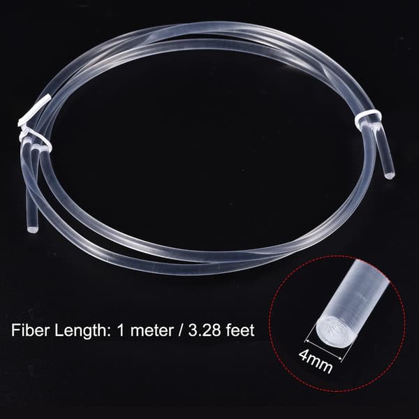 PMMA sidoglow fiberoptisk kabel 4mm 1M för LED-ljusguide i hem, hotell 4.0mm x 1m