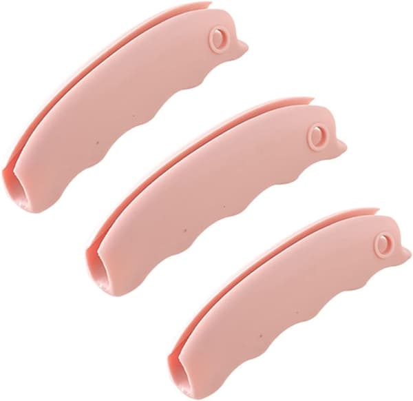 3-pakning silikonhåndtaksholdere for handleposer, søppelposer, rosa, bærbar