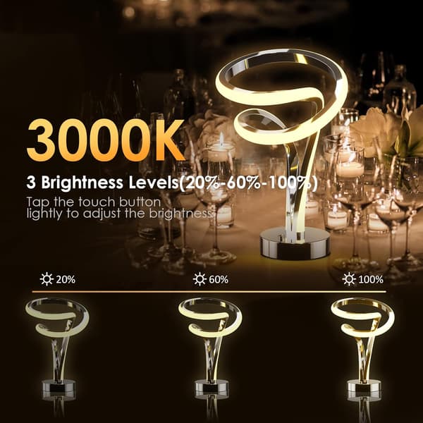 Sengelampe til soveværelse, dæmpbar LED-natlampe med berøring, 7 farver, moderne spiraldesign